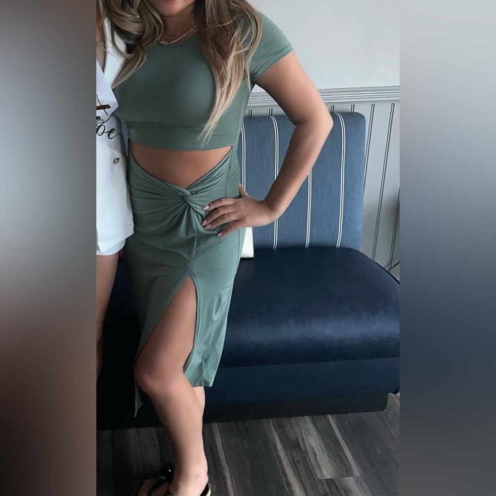 Green Cut-Out Dress